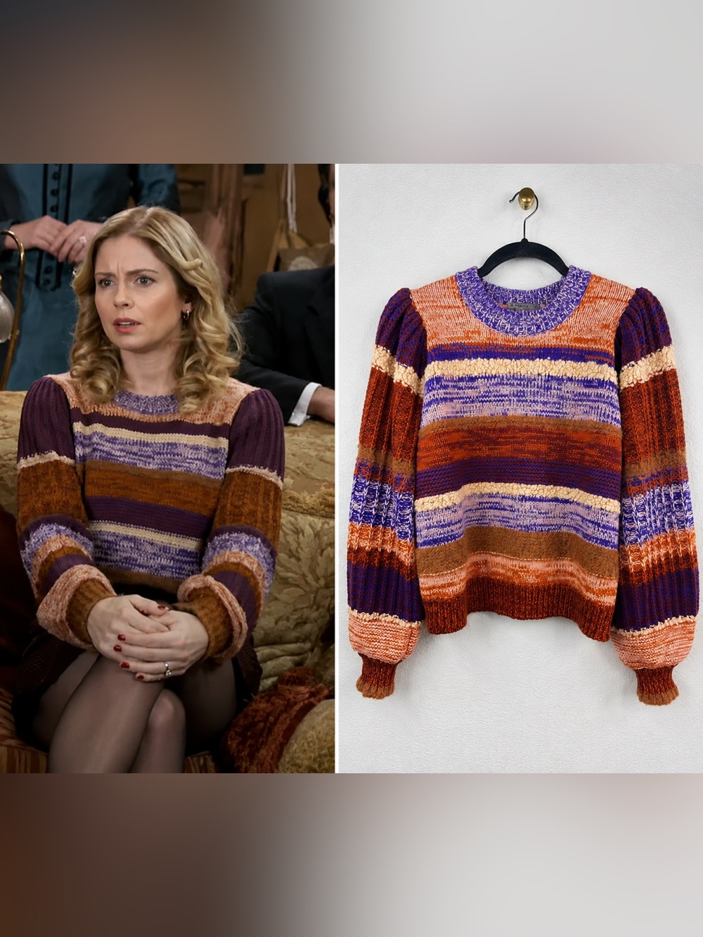 Ulla Johnson Samara Pullover Wool Blend Patchwork Balloon Sleeve Sweater M